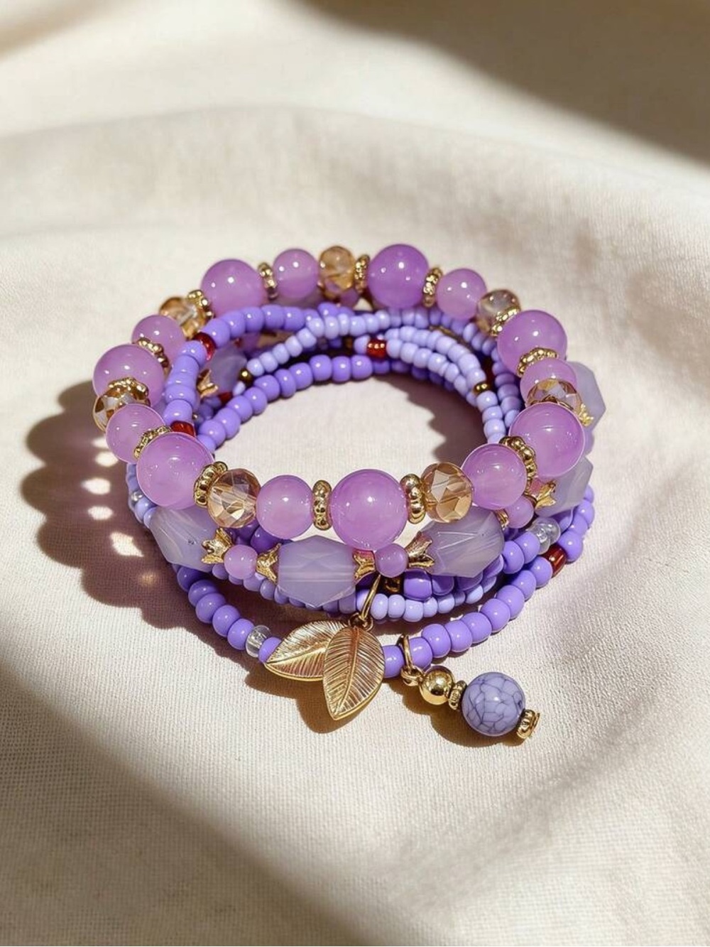 💜 Beaded Stack Bracelet 💜